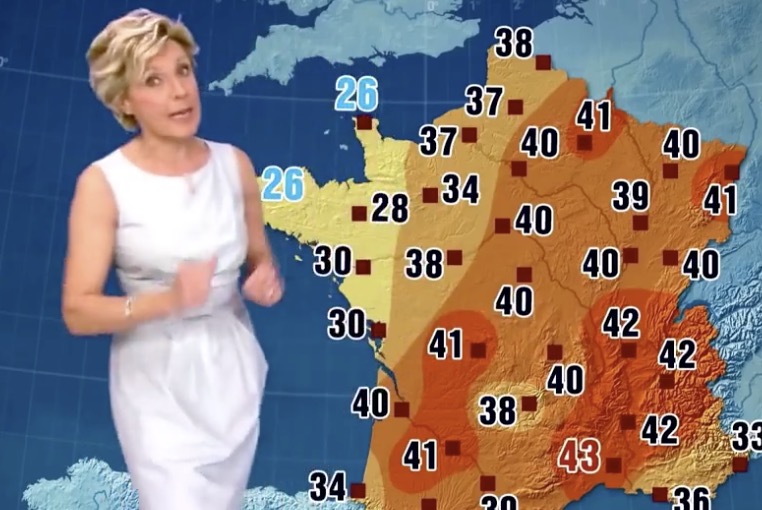 En 2014 Évelyne Dhéliat réalisait un faux bulletin météo sur la canicule, aujourd'hui il est devenu une réalité et avec 30 ans d'avance