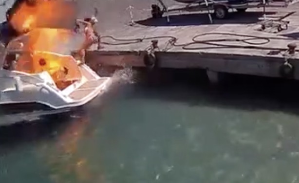 Une explosion sur un bateau projette une femme à l'eau