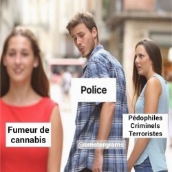 La police et les fumeurs de weed