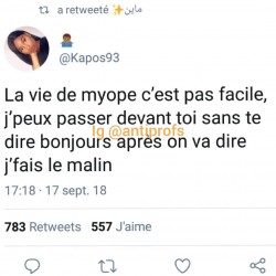 La vie de myope c'est pas facile