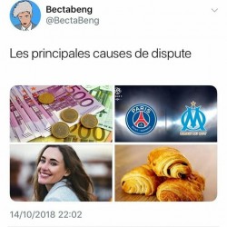 Les principales causes de dispute