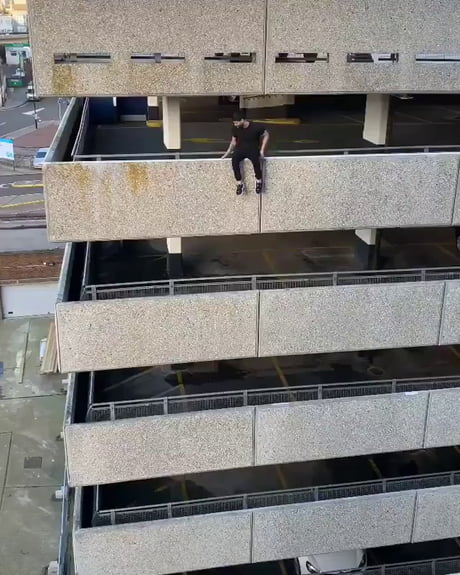 Parkour sur un parking