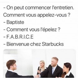 Je vé postulait chey Starbucks