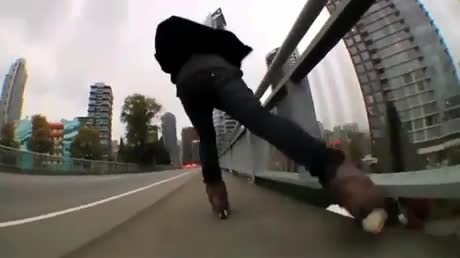 Enorme slide en rollerblade