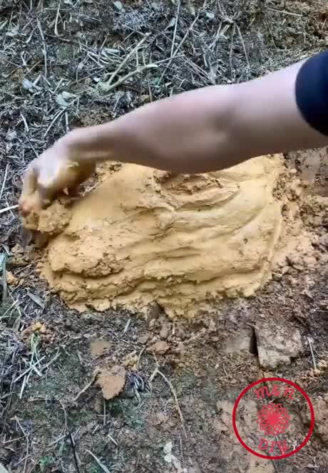 Gravure avec de la boue