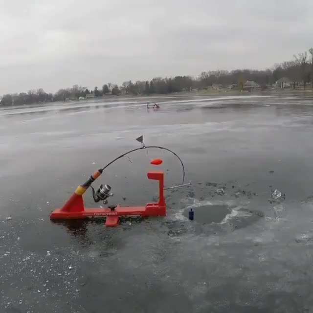 Le dur quotidien d'un pêcheur sur glace