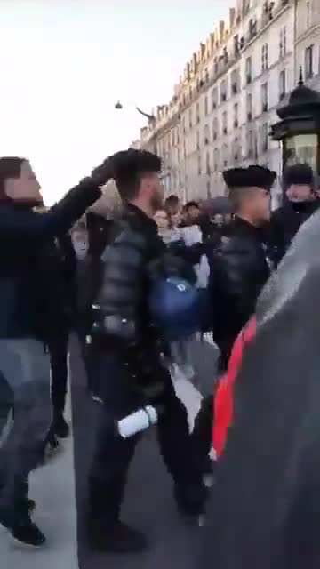 Un manifestant vole le calot d’un gendarme (Paris)