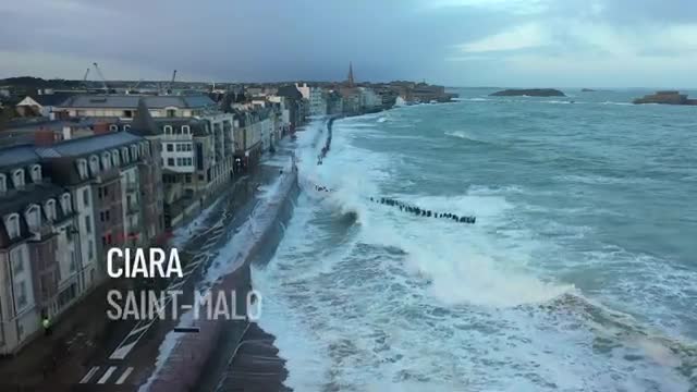 Superbes vidéo des vagues qui ont frappé Saint-Malo pendant la tempête Ciara