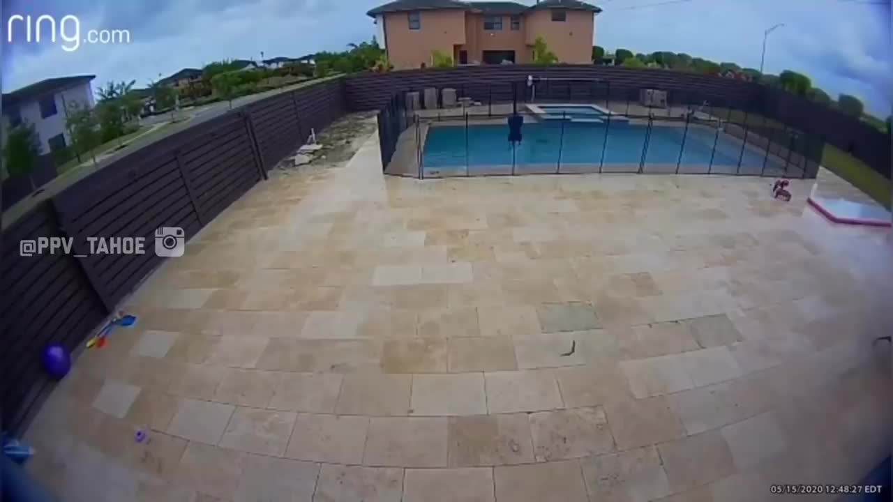 Une voiture termine dans une piscine (Miami)