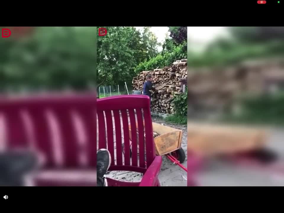 Un homme ivre va chercher du bois