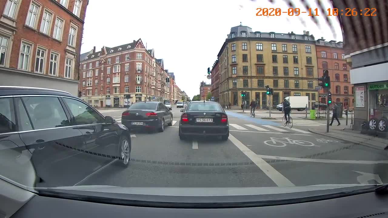 Un cycliste se fait renverser à une intersection (Copenhague)