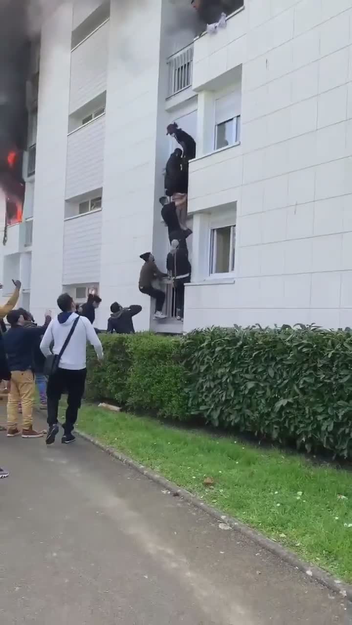 Ils font une échelles pour sauver une famille d'un appartement en feu (Nantes)