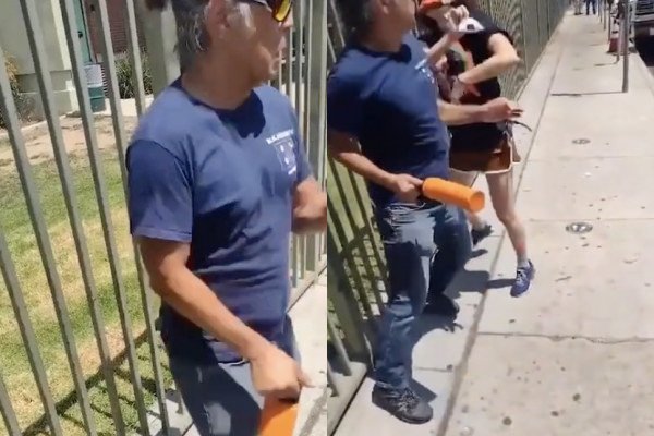Une antifa attaque un homme dans la rue