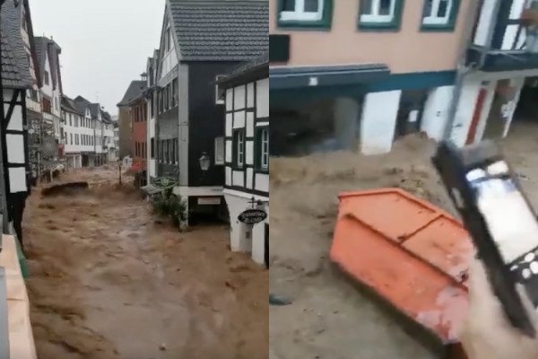 Une marée de boue pendant les inondations (Allemagne)