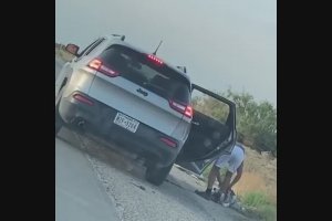 Une famille abandonne un chien sur la route, en plein désert (Texas)