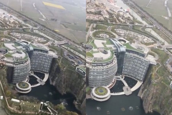 Vue aérienne de l'hôtel InterContinental Shanghai Wonderland (Chine)