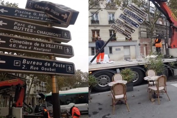 Chemin de Traverse : quand la Mairie de Paris reprend un panneau en carton