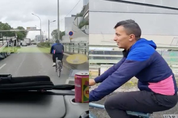 Un automobiliste trouve un livreur à vélo sur le périphérique (Paris)