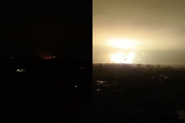Explosion d'un dépôt de munitions à Karkov (Ukraine)