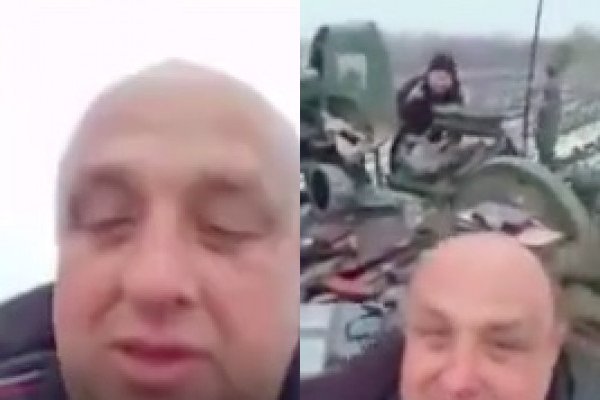 Des civils ukrainiens volent un char russe et mangent une pizza dessus