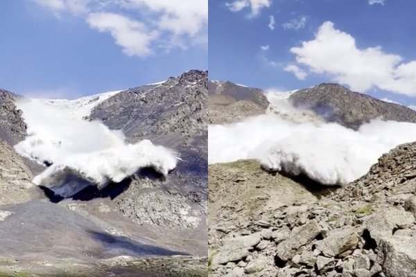 Un randonneur se trouve pris dans une avalanche (Kirghizistan)