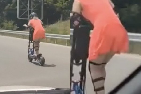 Sur l'autoroute, une femme roule à plus de 100 km/h sur une trottinette (Belgique)