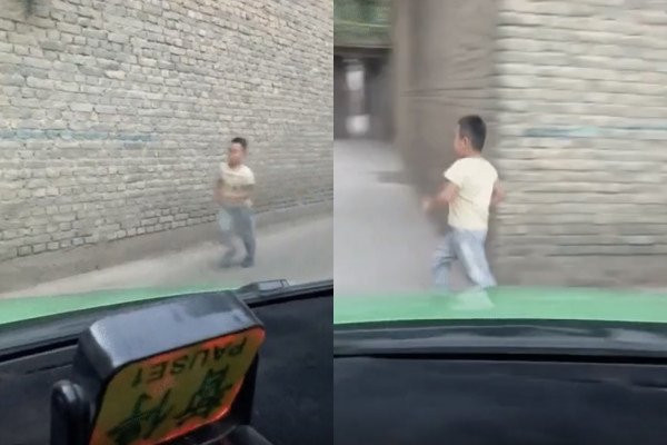 Un enfant court pour sa vie