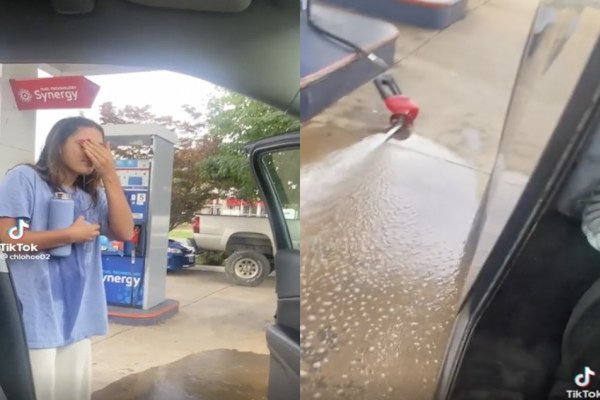 Des filles ont un petit soucis Ă la pompe