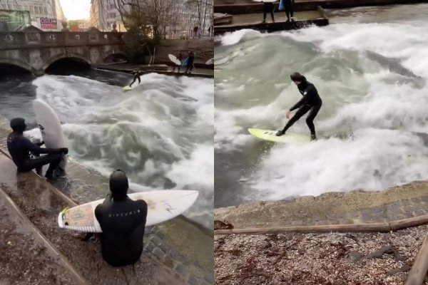 Surf sur une rivière (Allemagne)