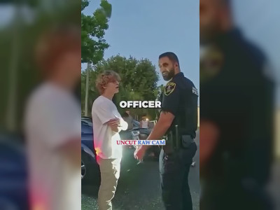 Un jeune joue le dur avec un policier