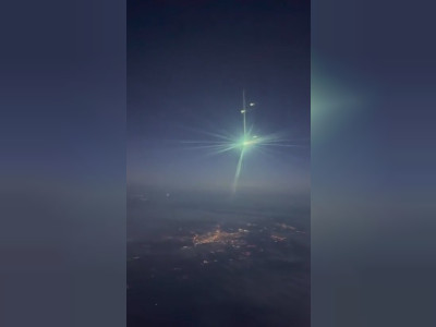 Un météore vu depuis un avion